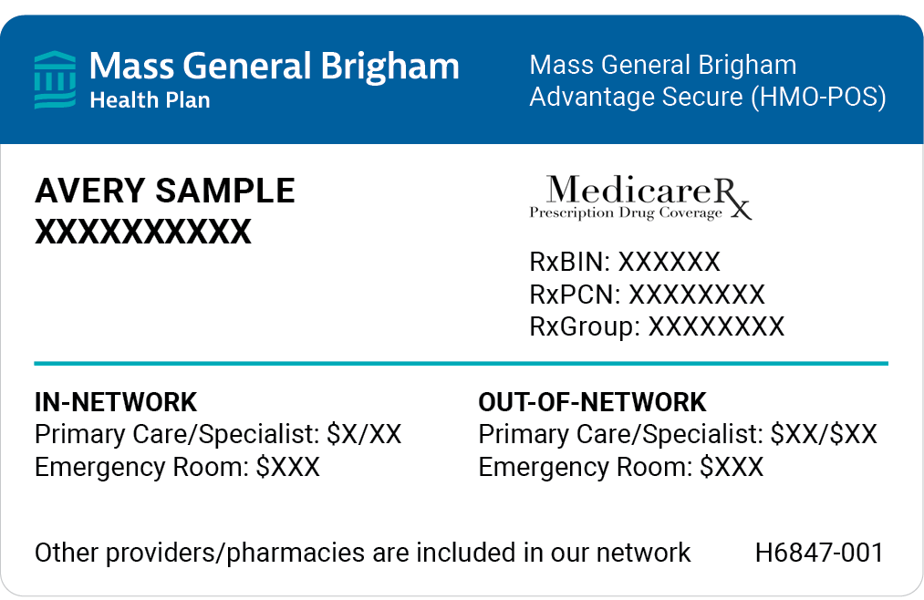 Mass General Brigham Advantage Secure (HMO-POS) ID Card Front Image